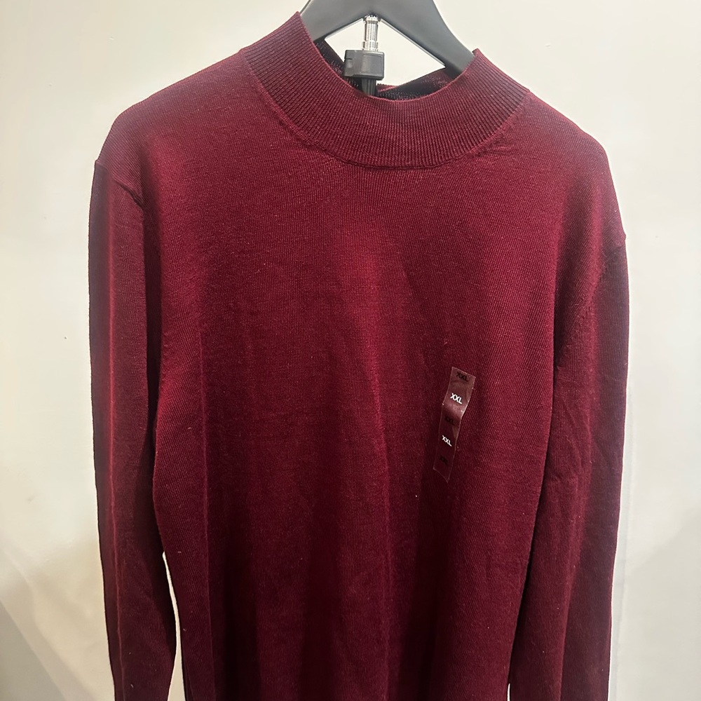 Tasso Elba Men's Rich Burgundy Turtleneck Sweater